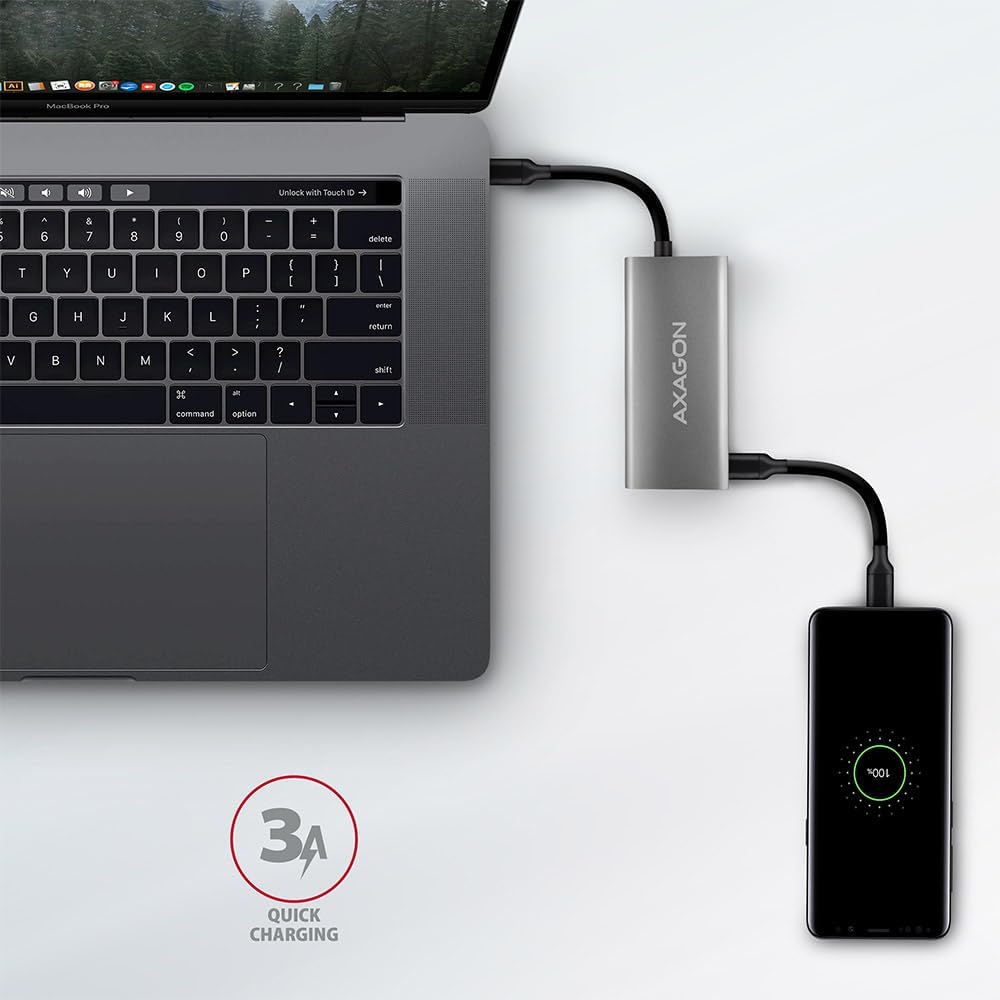Axagon HMC-4G2 hub & concentrateur USB 3.2 Gen 2 (3.1 Gen 2) Type-C 10000 Mbit/s