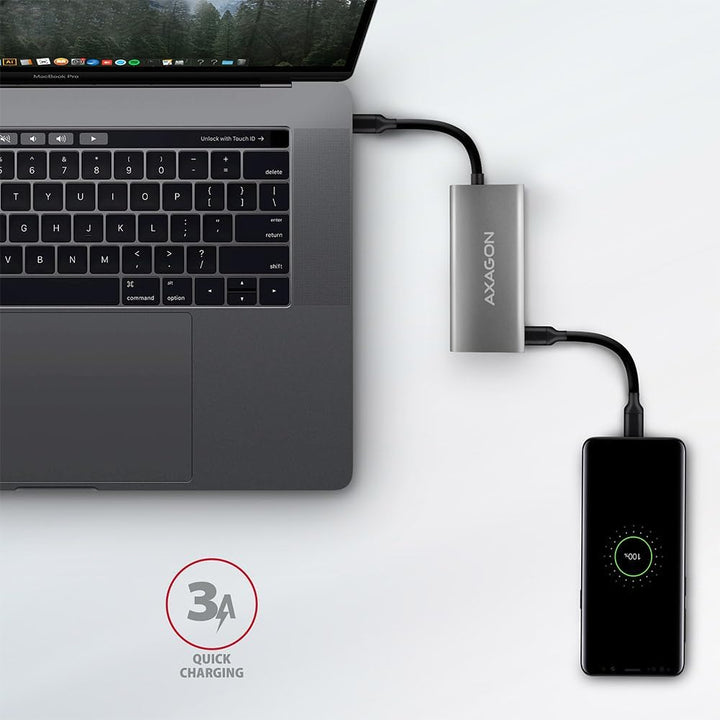 Axagon HMC-4G2 hub & concentrateur USB 3.2 Gen 2 (3.1 Gen 2) Type-C 10000 Mbit/s