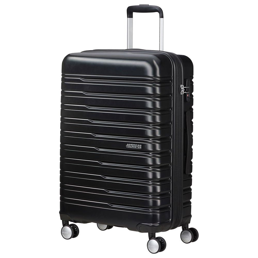 American Tourister Flashline - Spinner M, Koffer, 67 cm, 69/75 L, Schwarz (Shadow Black) Black (Shad
