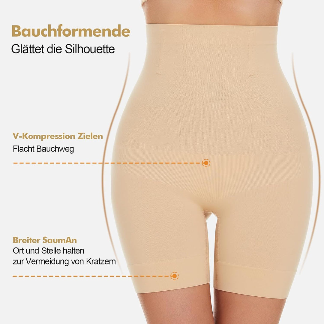 SIMIYA Bauchweg Unterhose Damen Hohe Taille Shapewear Nahtlose Miederhose mit Bein Figurenformend Mi
