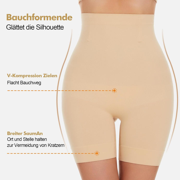 SIMIYA Bauchweg Unterhose Damen Hohe Taille Shapewear Nahtlose Miederhose mit Bein Figurenformend Mi