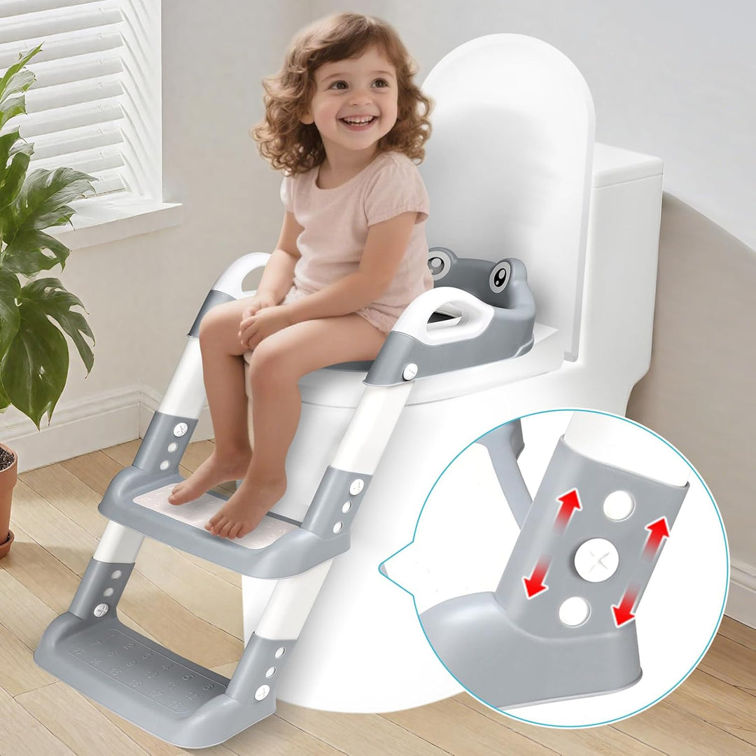 Toilettensitz Kinder mit Treppe, Toilettentrainer für Kinder, 2 IN 1 Toilettentrainer mit Treppe für