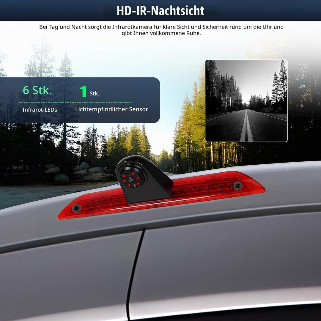 CAMECHO 720P HD Rückfahrkamera Ford Transit Van 2015-2020, 140° Weitwinkel, IP67 wasserdicht, Nachts