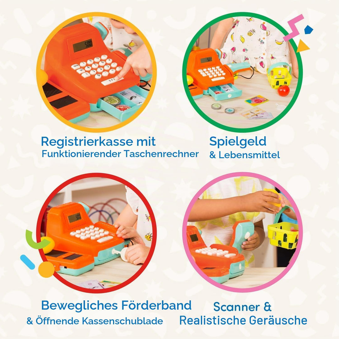 Battat Spielkasse Kinder mit Scanner und Sound, Kasse Spielzeug, Spielzeugkasse, elektronische Super