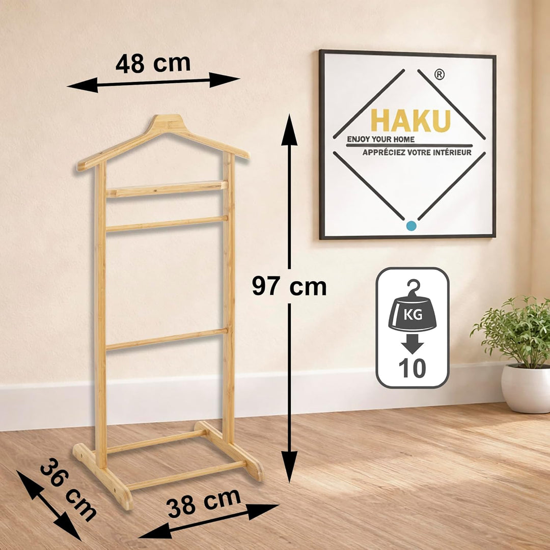 HAKU Möbel Herrendiener Natur, Bambus - Masse: B 48 cm x H 97 cm x T 36 cm, Style: Scandinavian 48 x