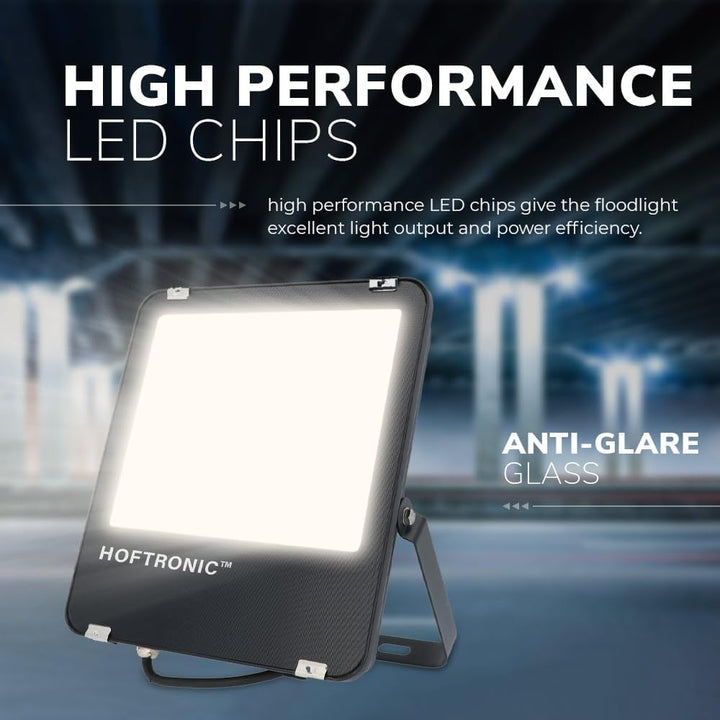 HOFTRONIC - LED Strahler Aussen 100W 16000 Lumen 160lm/W 4000K Neutralweiss LED Flutlicht Aussenleuc