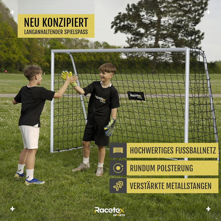 Racetex Fussballtore für Garten Kinder [WETTERFEST] - Fussballtor Kinder und Erwachsene mit stabilem