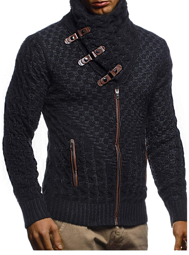 Leif Nelson Herren Strickjacke mit Reissverschluss in Regular Fit, Männer Cardigan in Langarm Design