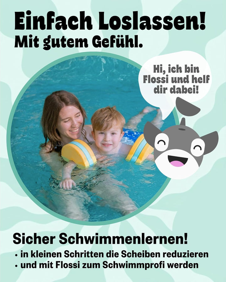 I TÜV geprüfte Schwimmlernhilfe für Kinder 1–8 Jahre I Sicherer Auftrieb ohne Luftverlust I Sofort e