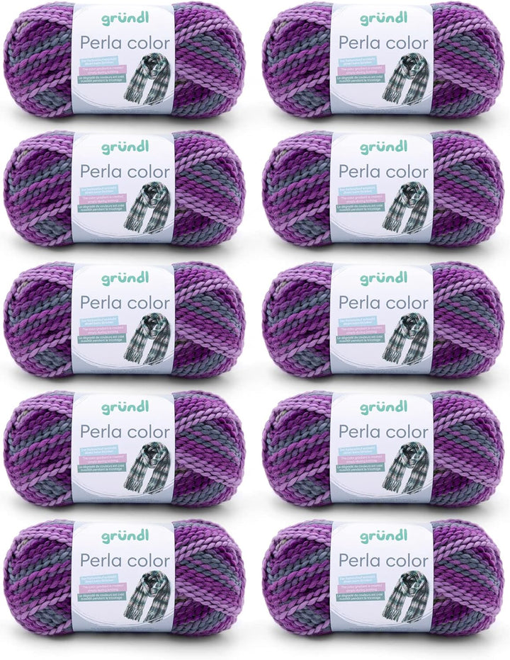 Gründl Wolle Perla color (wollähnliches Handstrickgarn aus 100% Polyester, 100 g / 90 m, Nadelstärke