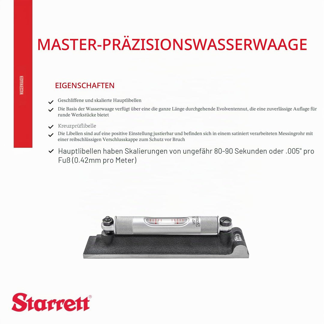 Starrett 98-6 6-Zoll-Präzisions-Maschinisten-Wasserwaage, Schwarz
