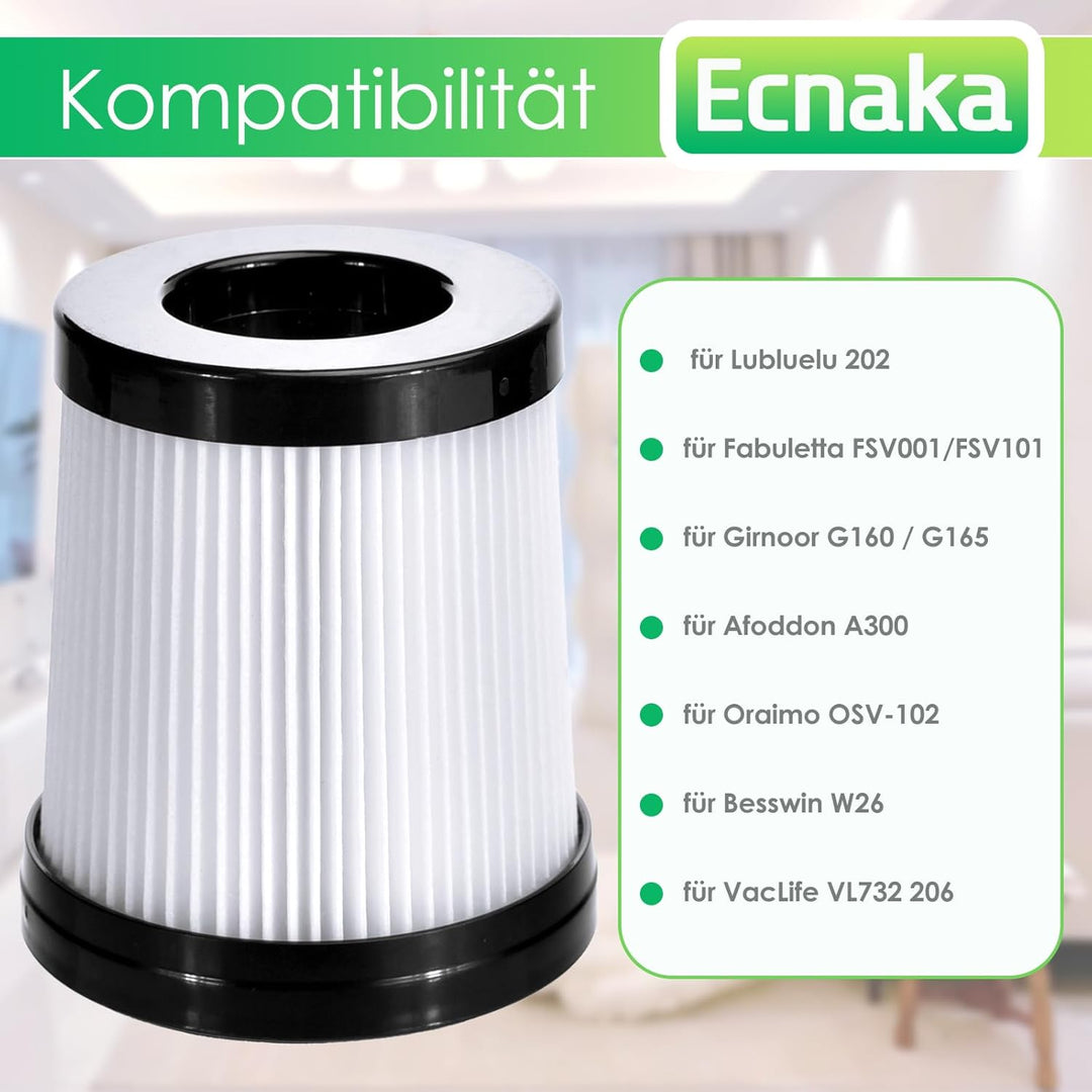 4 Stück Ersatzfilter für Lubluelu 202 HEPA-Filter für Oraimo OSV-102,für Besswin W26,für VacLife VL7