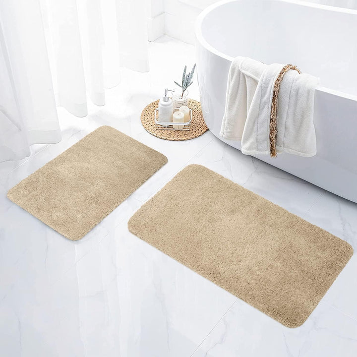 Homaxy Badezimmerteppich Set 2 teilig Badematte rutschfest Waschbar Weiche Hochflor Badteppich Flaus