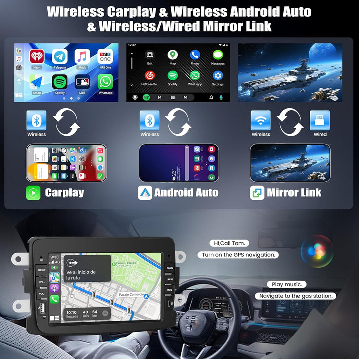 4+64G Android 15 CAMECHO 7 Zoll Autoradio für Renault Dacia Logon Duster Sandero Lodgy Spring mit Wi