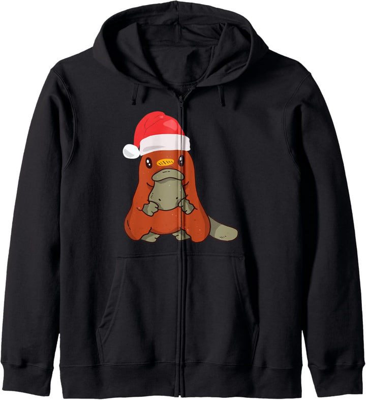 Schnabeltier Weihnachtsfest Platypus Weihnachtsmütze Kapuzenjacke