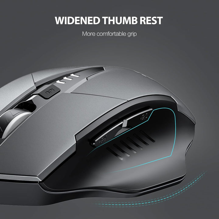 inphic Bluetooth Maus, Wiederaufladbare Tri-Mode 5.0/4.0 + 2.4G Wireless, 800-1600DPI Tragbar für La