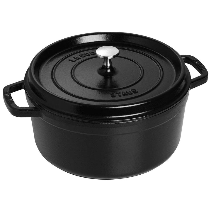 STAUB Gusseisen Bräter/Cocotte, Rund 24 cm, 3,8 L, Aromaregen Funktion, Für alle Herdarten geeignet,