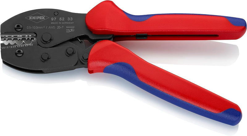 Knipex PreciForce® Crimpzange brüniert, mit Mehrkomponenten-Hüllen 220 mm 97 52 33