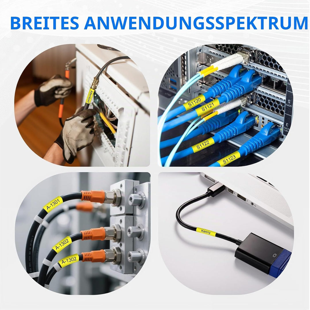 3er-Pack Kompatibel 8,8mm Schrumpfschläuche Etikettenband für Brother HSe-621 HSe621 HS621 HS-621 fü