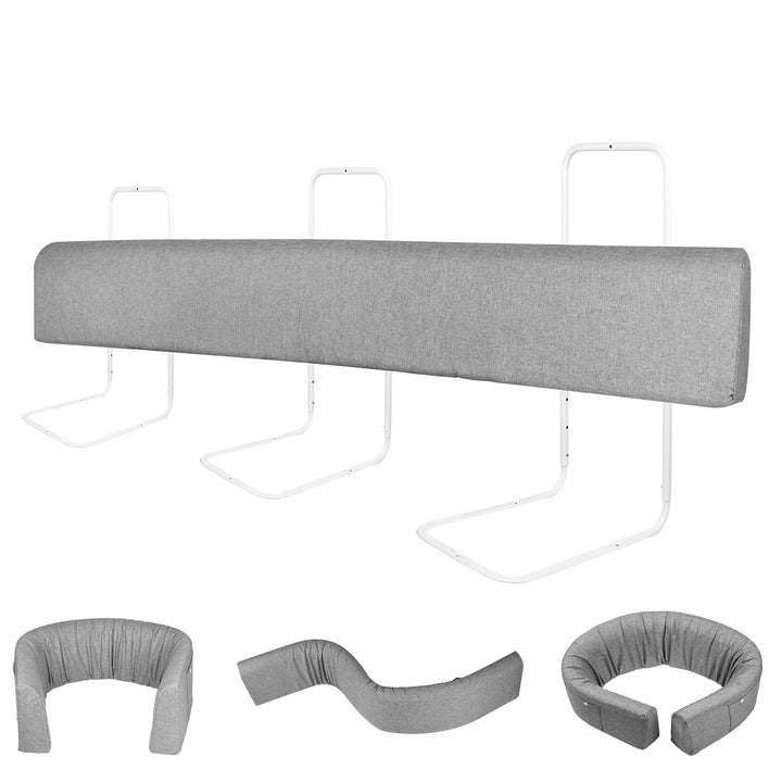 YRHome 200cm Bettgitter Bettschutzgitter Rausfallschutz für Kinder Höhenverstellbar DIY Verformbar B