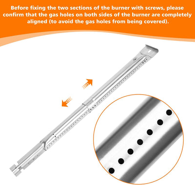 GFTIME 31-42cm Universal Brenner einstellbar Ersatzteil für die meisten Grills- Tepro 3562, Enders,