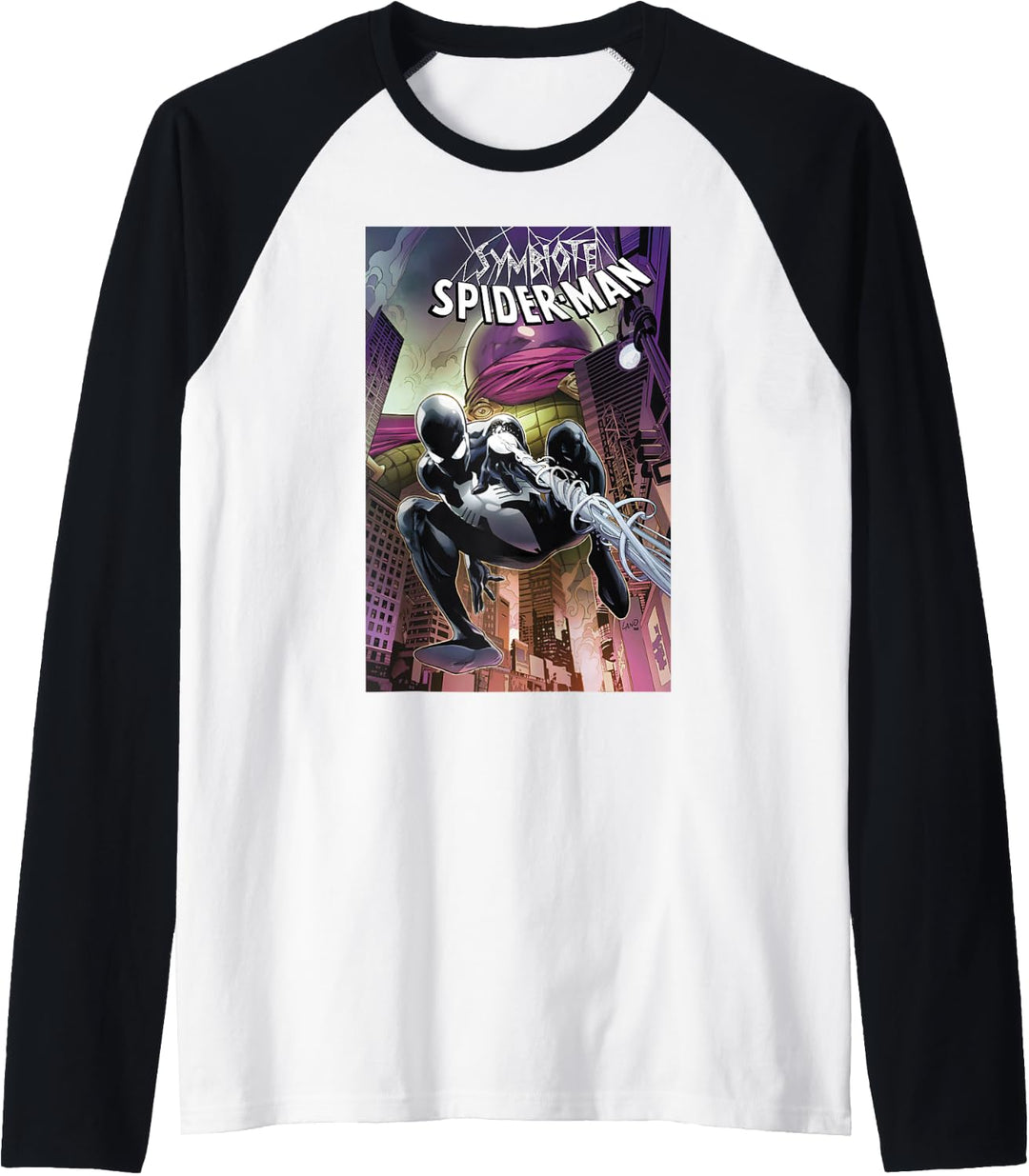 Marvel Symbiote Spider-Man Comic Cover Raglan