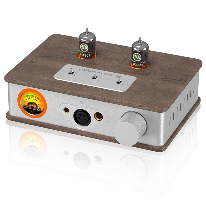 Douk E2 Röhren Kopfhörerverstärker mit XLR/4.4mm/6.35mm/ RCA Ausgänge, HiFi-Stereo Vorverstärker mit