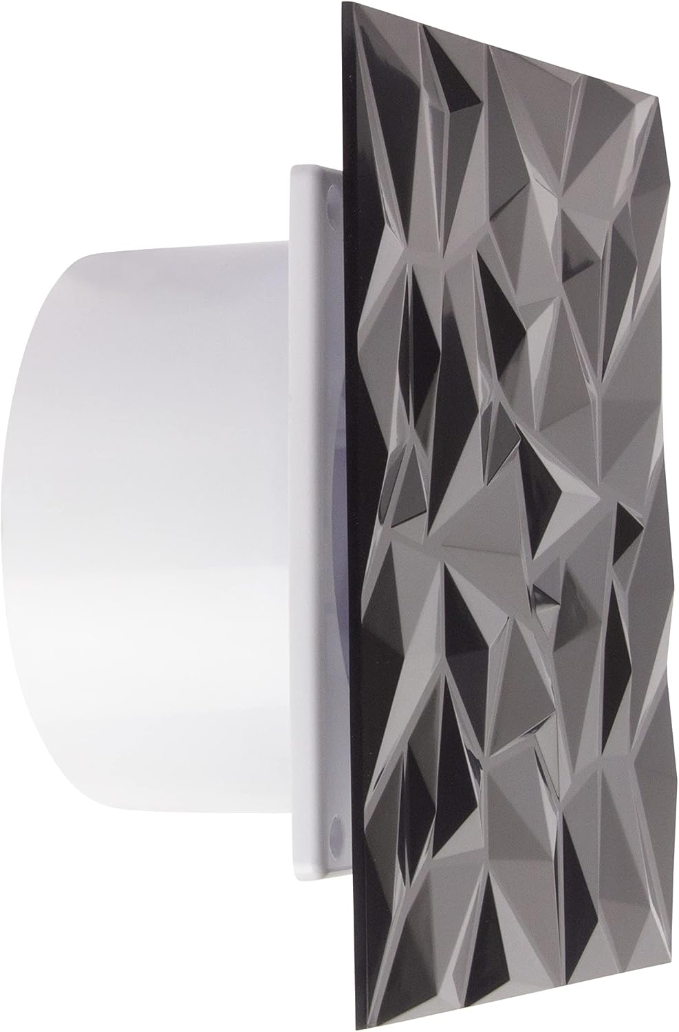 Badlüfter Wohnraumlüfter Diamant Panel anthrazit Ø 100 mm Zugschalter mit Rückstauklappe, Ø 100 mm Z