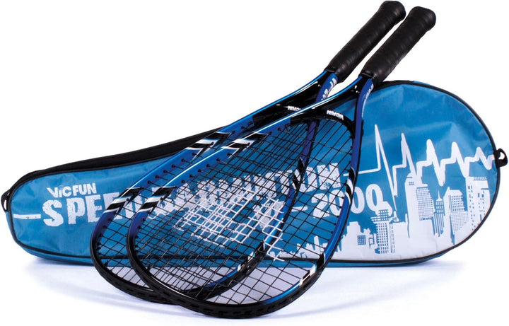 VICFUN Speed Badminton 100 Set versch. Farben Blau/Schwarz Set, Blau/Schwarz Set