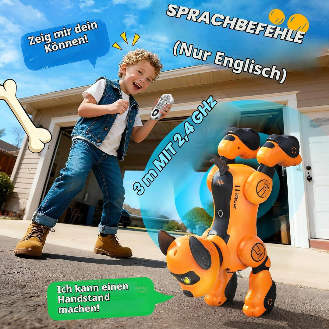 anysun Roboter Hund, Roboterhund Wiederaufladbar, Programmierbares Roboter-Spielzeug mit Follow-Funk