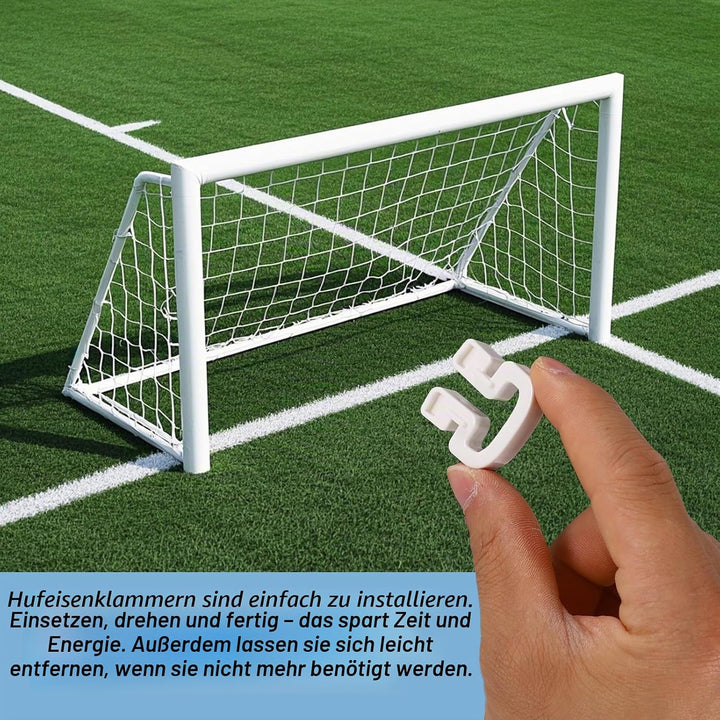 30 STK Fussballnetz Clips, Hufeisenform Kunststoff Fussballtornetz Clips Fussballtor Halterungen Zub