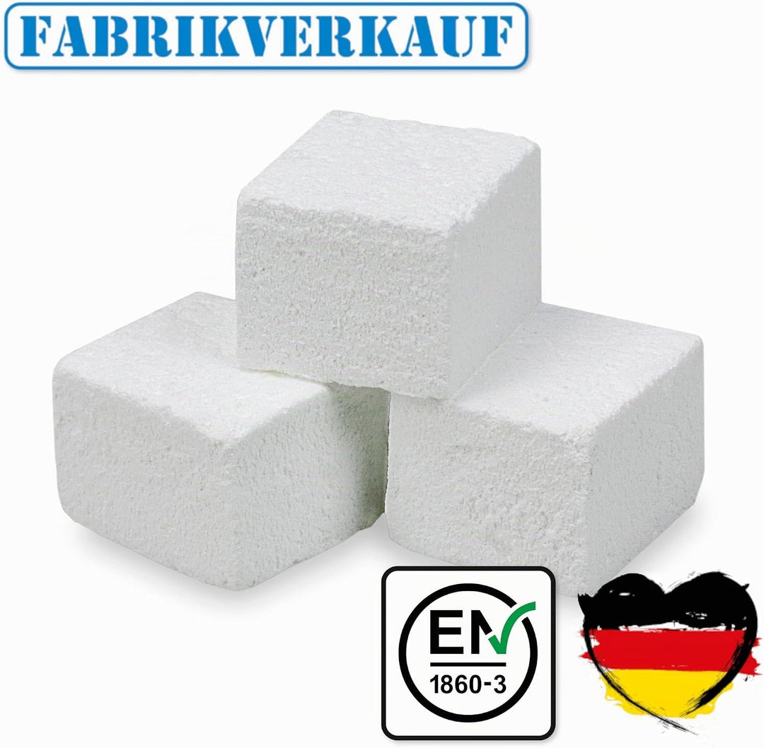 FABRIKVERKAUF (12 Stück / max. 576 Würfel) Weisse Anzündwürfel, deutscher Hersteller, Grillanzünder,