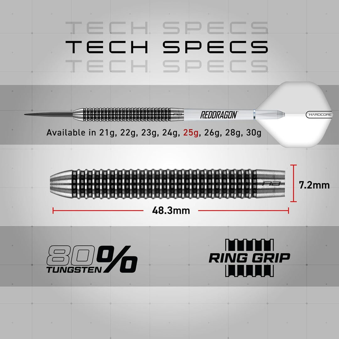RED DRAGON Darts - Pegasus Profi 80% Tungsten Darts Set | Erhältlich mit Dartpfeile Metallspitze 21g