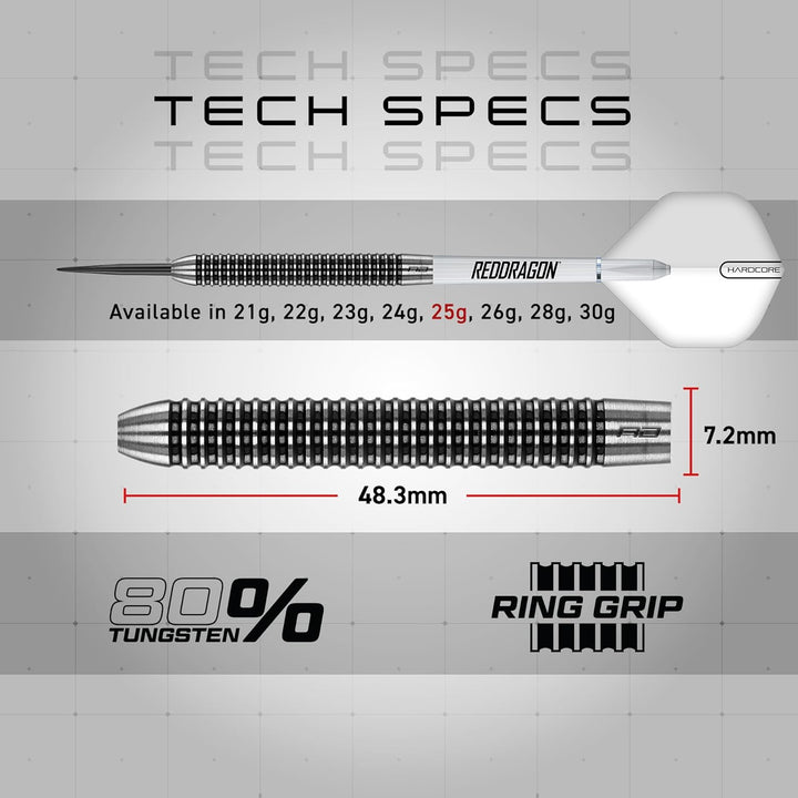RED DRAGON Darts - Pegasus Profi 80% Tungsten Darts Set | Erhältlich mit Dartpfeile Metallspitze 21g