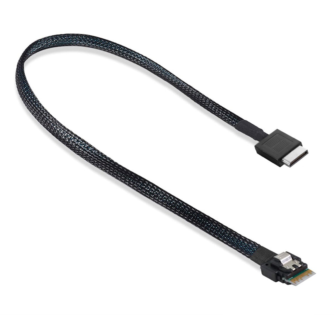 CY Slimline Kabel OcuLink PCIe PCI-Express SFF-8611 4i auf SFF-8654 SSD Datenaktivkabel 50cm Black 8