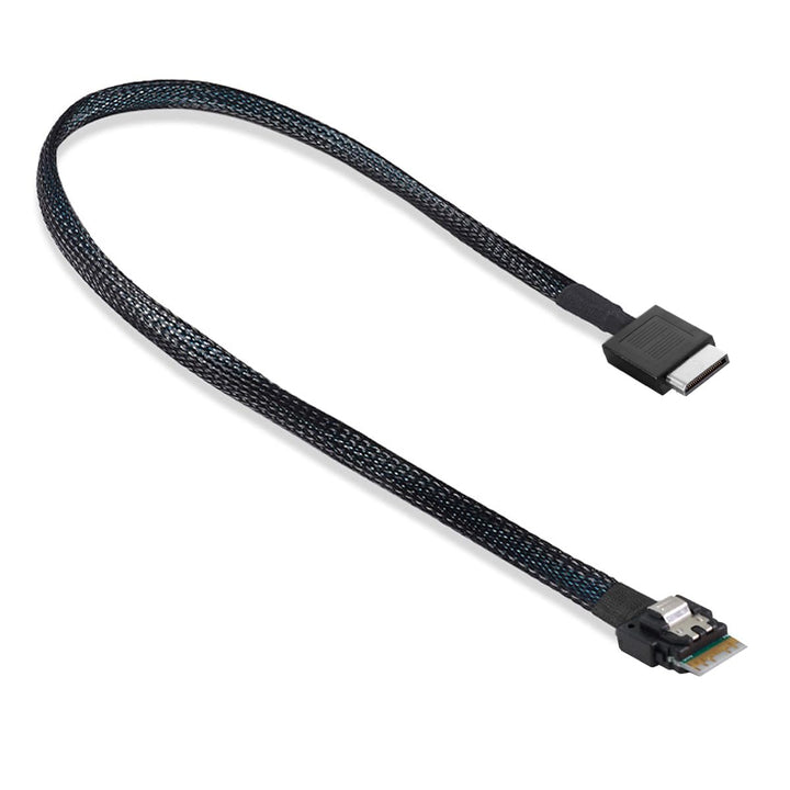 CY Slimline Kabel OcuLink PCIe PCI-Express SFF-8611 4i auf SFF-8654 SSD Datenaktivkabel 50cm Black 8