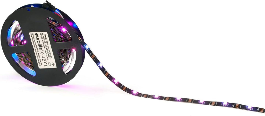 EUROLITE LED Pixel Strip 150 5m RGB 5V | Digitaler LED-Pixelstreifen mit RGB-LEDs für den Innenberei