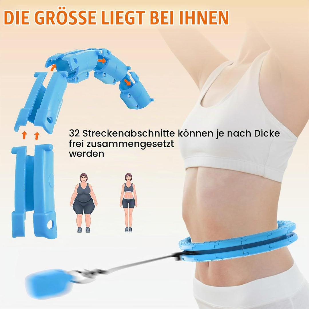 Smart Hoop Reifen Erwachsene und Anfänger, Hullahub Reifen mit Gewicht, 32 Knoten Umfang, Einstellba