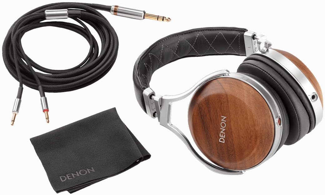 Denon AH-D7200 Premium Over Ear Kopfhörer mit Ohrschalen aus Walnussholz, HiFi-Kopfhörer, Hi-Res Aud