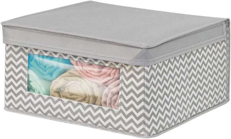 mDesign 6er-Set stapelbare Stoffbox mit Deckel für Kleidung usw. – mittelgrosse Aufbewahrungskiste m
