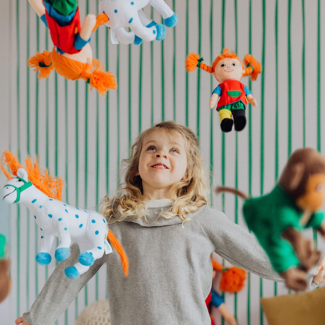 Pippi Langstrumpf Puppe, 20cm – süsse Stoffpuppe für Mädchen und weiche Kuschelpuppe ab 10 Monaten –