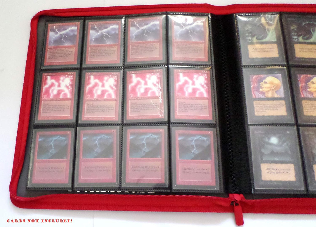 Docsmagic.de Premium Pro-Player 12-Pocket Playset Zip-Album Red - 480 Card Binder - MTG - PKM - YGO