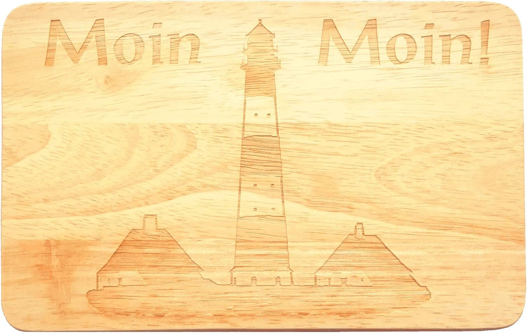 Frühstücksbrettchen Leuchtturm Westerheversand Gravur