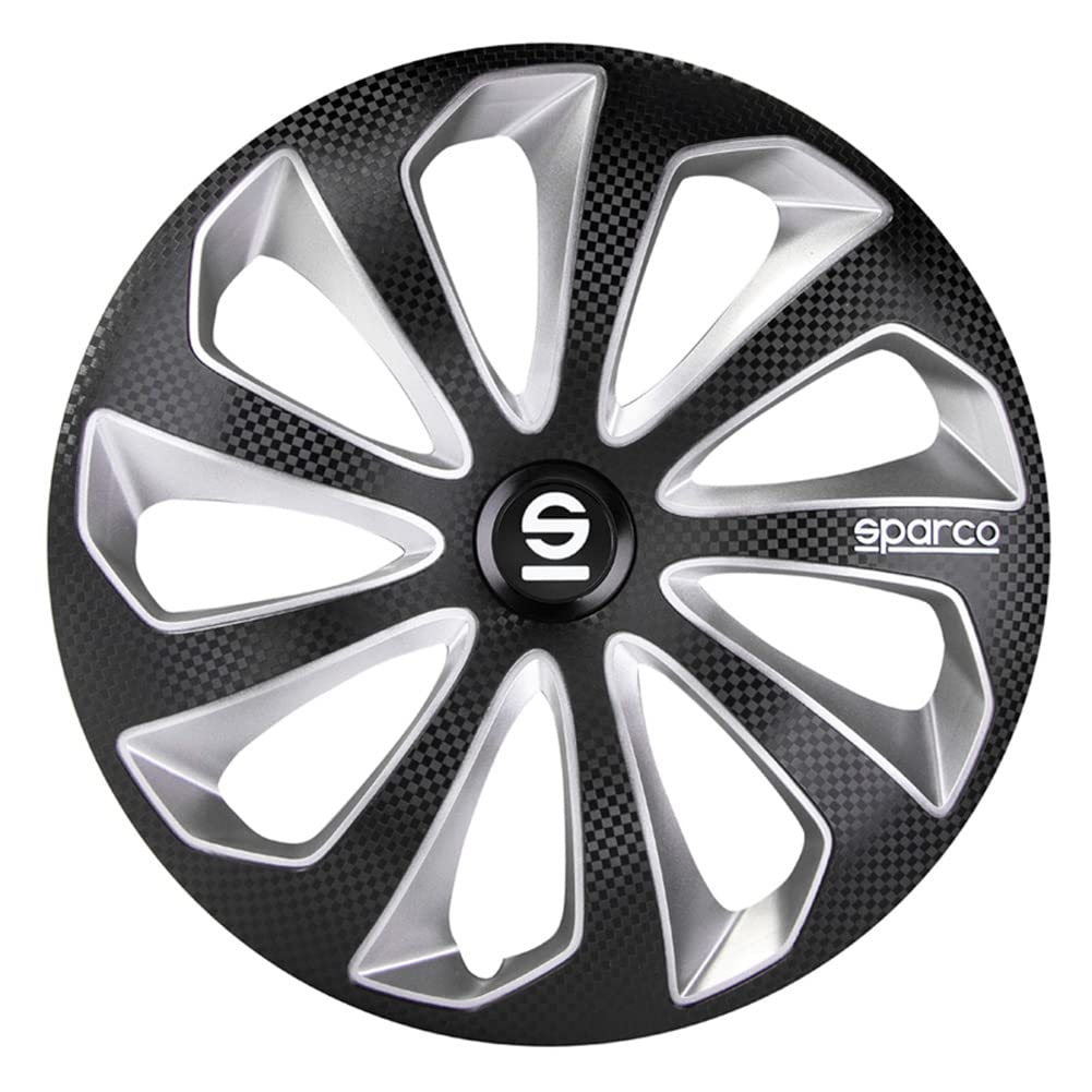 Satz Sparco Radzierblenden Sicilia 13-Zoll Schwarz/Silber/Karbon