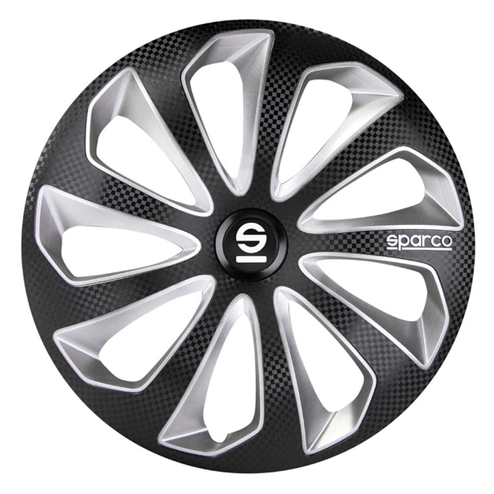 Satz Sparco Radzierblenden Sicilia 13-Zoll Schwarz/Silber/Karbon