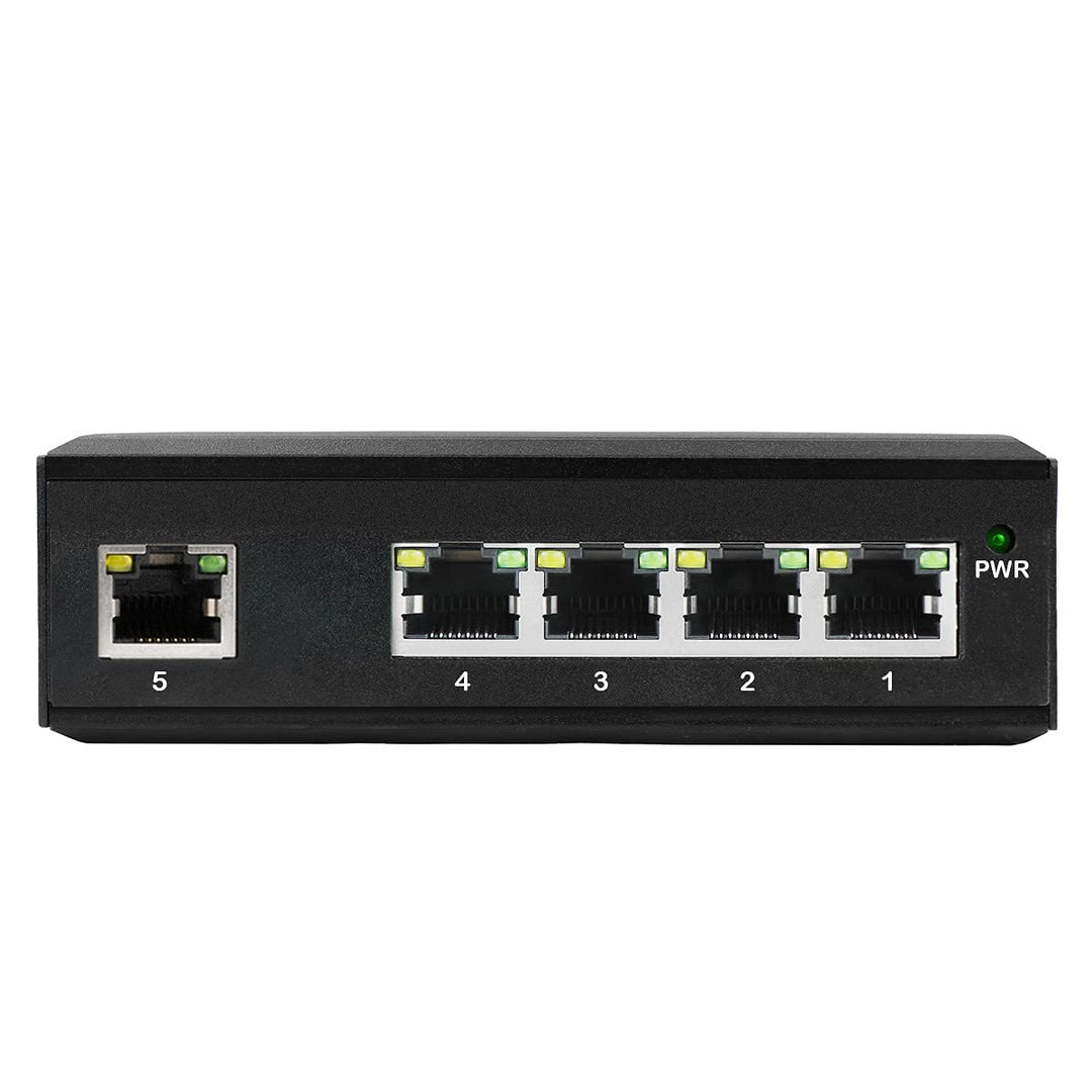 POE Switch 5 Port Gigabit Industrial DIN-Rail 30W / Port Unmanaged POE Network Switch 5 POE Gigabit