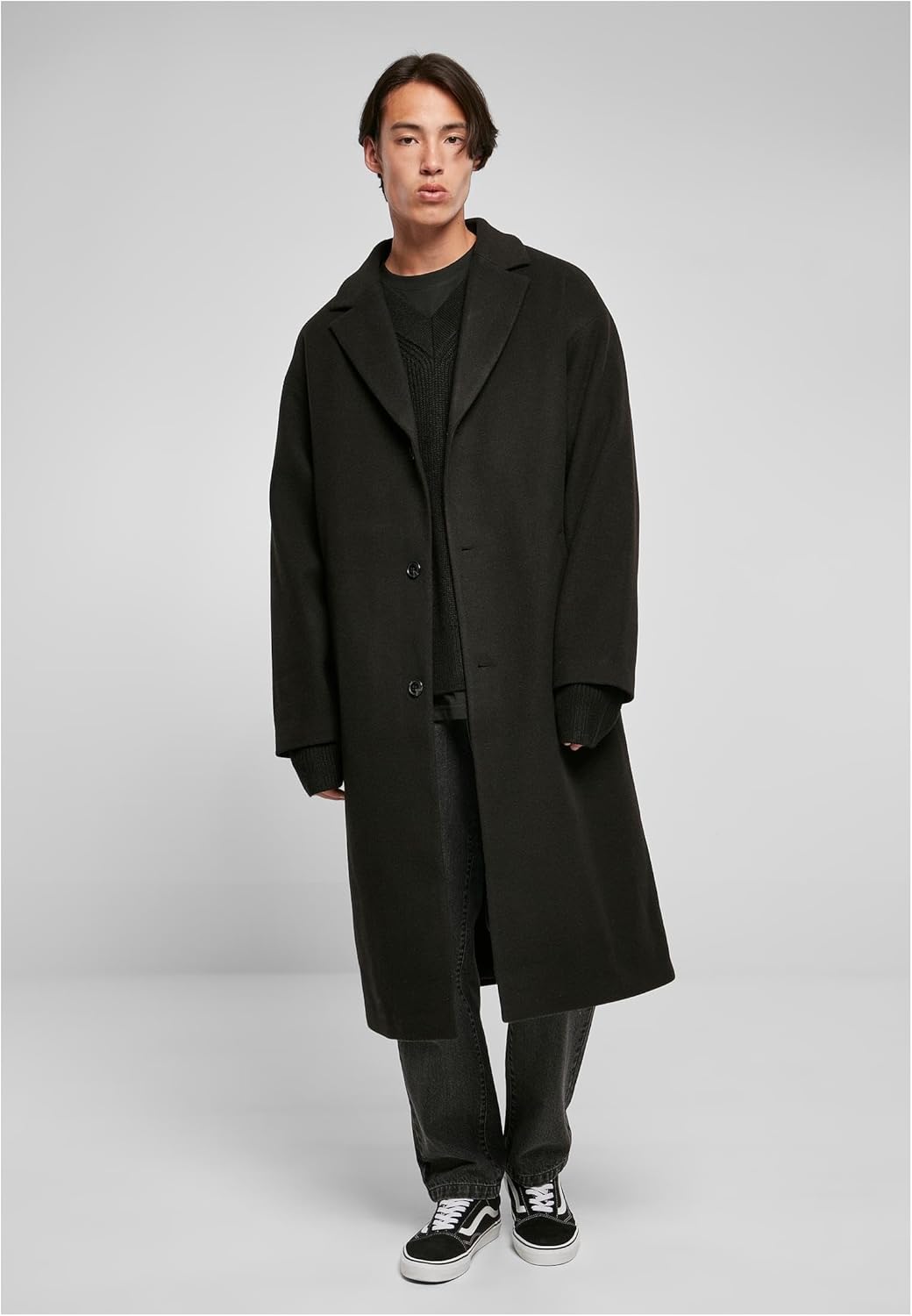 Urban Classics Herren Long Coat, Herren Mantel, Damen und Herren Gürtel, erhältlich in vielen versch