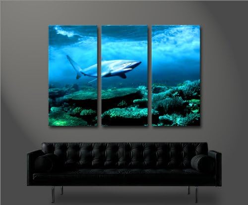 islandburner Bild Bilder auf Leinwand Weisser Hai XXL Poster Leinwandbild Wandbild art up your life