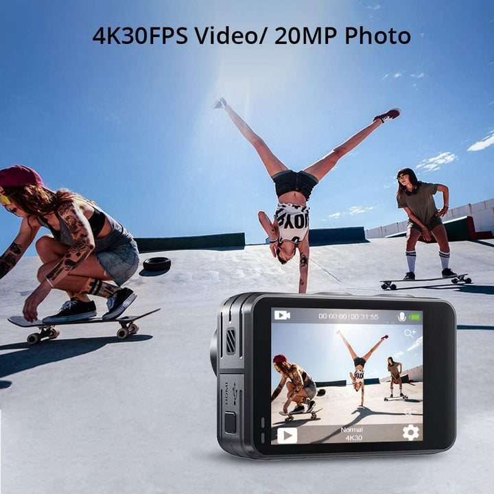 AKASO Brave 7 LE Action Cam 4k30FPS 20MP mit 256GB U3 Speicherkarte Unterwasserkamera IPX7 wasserdic