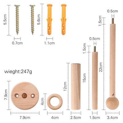 Promise Babe Baby Mobile Halterung Holz für Wand Montage, Babyzimmer Kinderzimmer DIY Baby Mobile Ha
